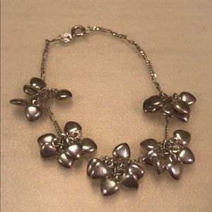 🌷STERLING HEART CLUSTER CHARM BRACELET